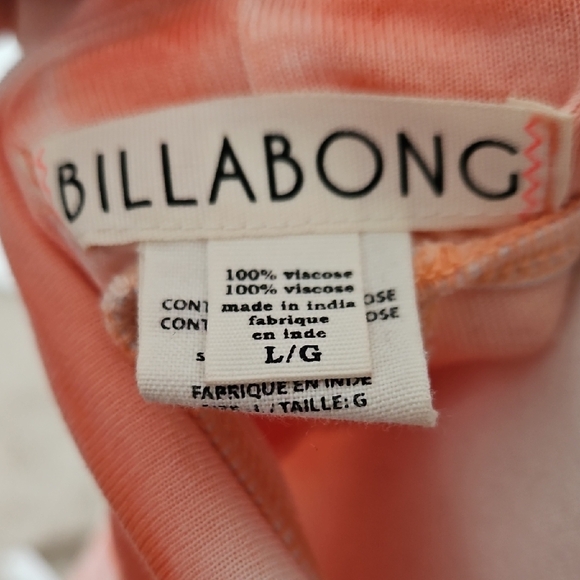 Billabong Coral Tie Dye Fold Over Maxi Skirt Size L - Picture 3 of 5